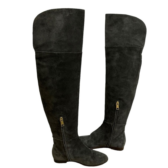 Joie Boots Over the Knee Thigh High Gray Suede Leather Pointed Toe Size 36 6 - Picture 2 of 9